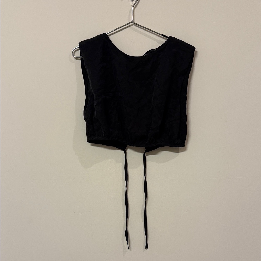 Zara Black Crop Top with Ties
